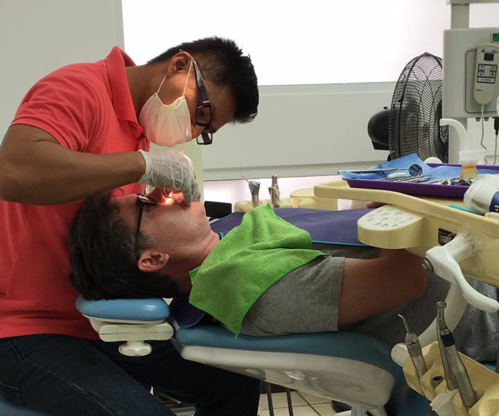 Foster at dentist in Loreto Mexico