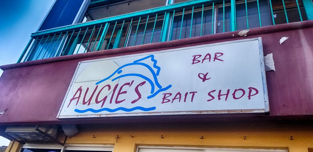 Augie's Bar & Bait Shop Sign