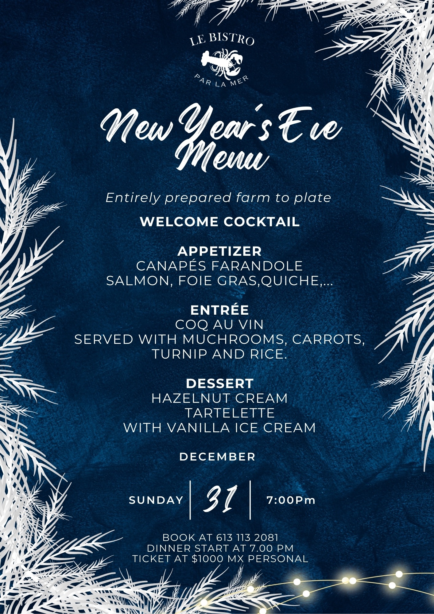 Le Bistro New Years Eve 2023